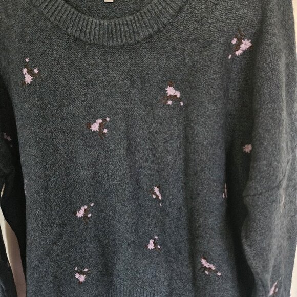 Madewell Plus Embroidered Cross-Stitch Floral Pullover Sweater – Size S - Picture 3 of 8